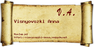 Visnyovszki Anna névjegykártya